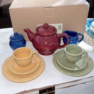 RARE Longaberger Woven Traditions Tea Party 11 piece set NIB